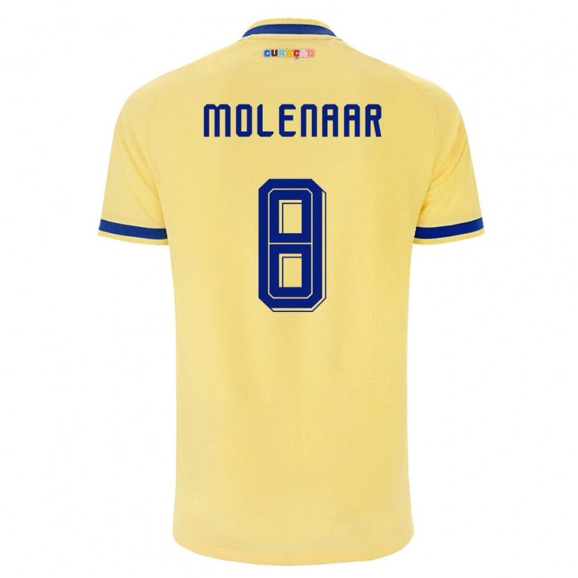 Danxen Kid Curaçao Nino Molenaar #8 Yellow Navy Pink Away Jersey 26-28 T-Shirt