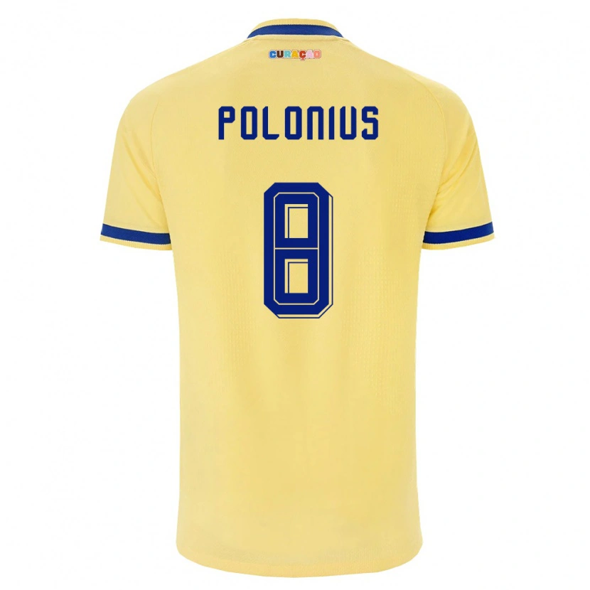 Danxen Kid Curaçao Jaydion Polonius #8 Yellow Navy Pink Away Jersey 26-28 T-Shirt
