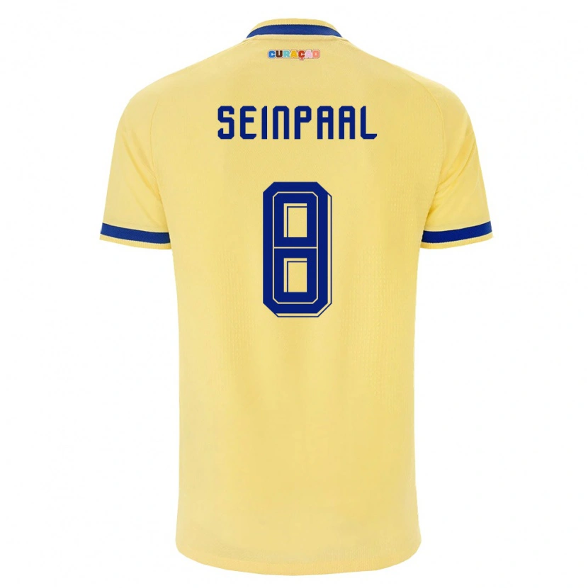Danxen Kid Curaçao Kydion Seinpaal #8 Yellow Navy Pink Away Jersey 26-28 T-Shirt