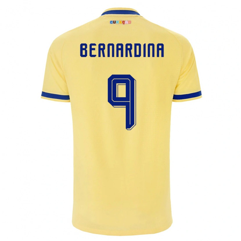 Danxen Kid Curaçao Damiënthly Bernardina #9 Yellow Navy Pink Away Jersey 26-28 T-Shirt