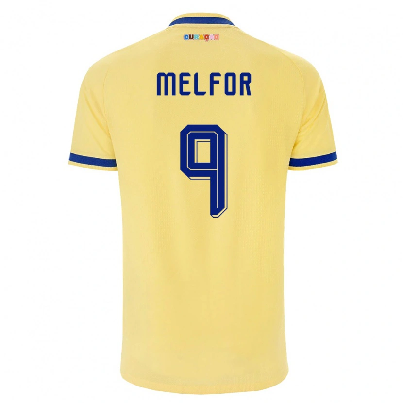 Danxen Kid Curaçao Raydion Melfor #9 Yellow Navy Pink Away Jersey 26-28 T-Shirt