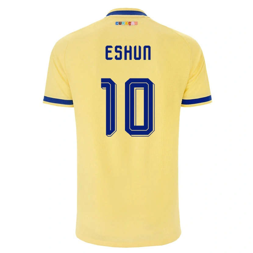 Danxen Kid Curaçao Kayne Eshun #10 Yellow Navy Pink Away Jersey 26-28 T-Shirt