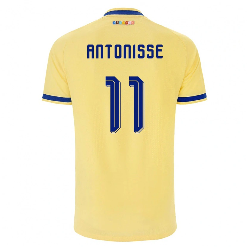 Danxen Kid Curaçao Jeremy Antonisse #11 Yellow Navy Pink Away Jersey 26-28 T-Shirt