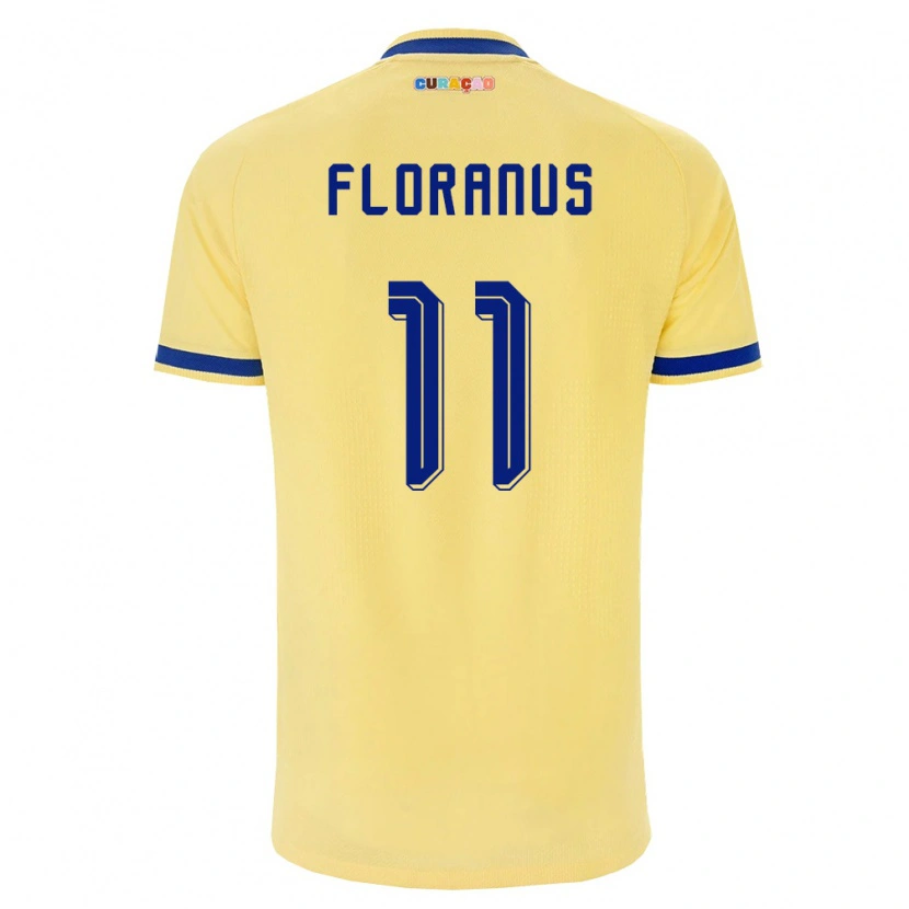 Danxen Kid Curaçao Jëalardino Floranus #11 Yellow Navy Pink Away Jersey 26-28 T-Shirt