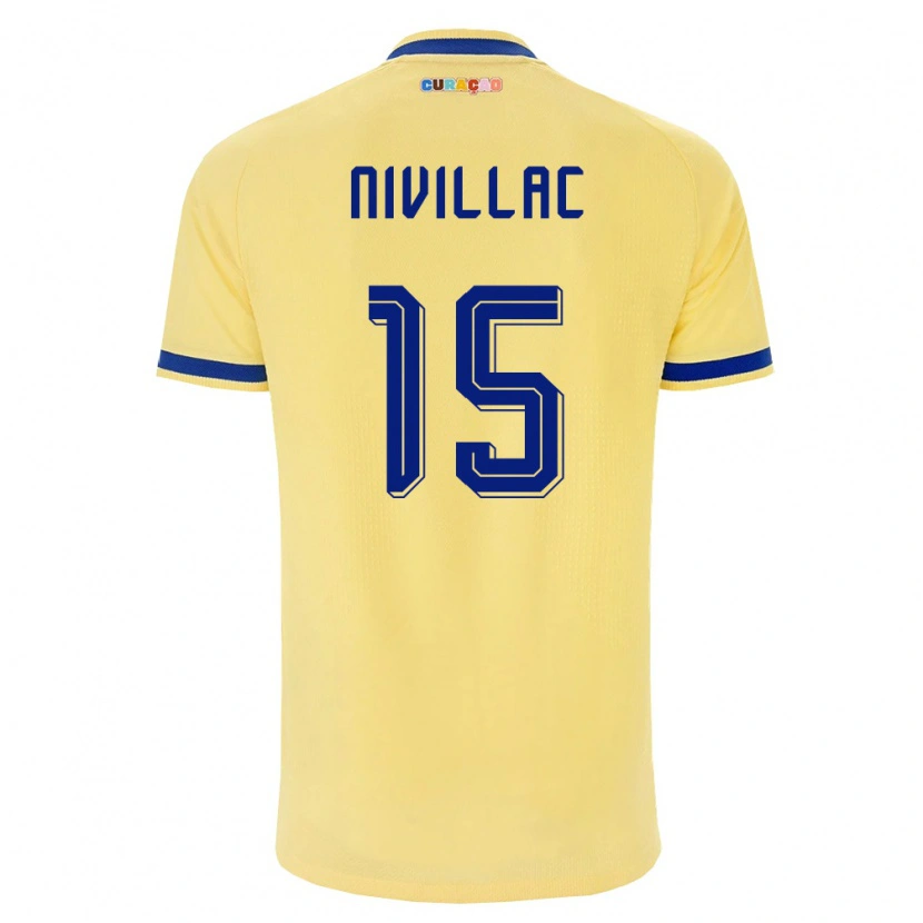 Danxen Kid Curaçao Rayen Nivillac #15 Yellow Navy Pink Away Jersey 26-28 T-Shirt