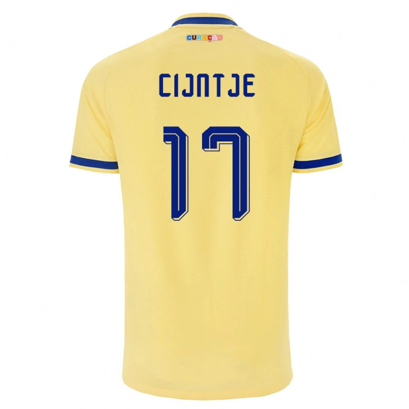 Danxen Kid Curaçao Jayden Cijntje #17 Yellow Navy Pink Away Jersey 26-28 T-Shirt