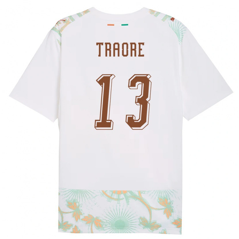 Danxen Kid Ivory Coast Sidiki Traore #13 White Orange Green Away Jersey 26-28 T-Shirt