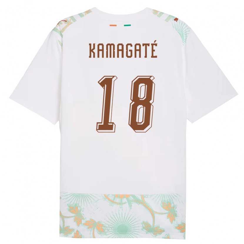 Danxen Kid Ivory Coast Dramane Kamagaté #18 White Orange Green Away Jersey 26-28 T-Shirt