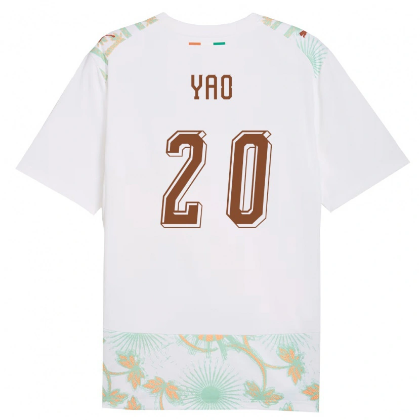 Danxen Kid Ivory Coast Hubert Yao #20 White Orange Green Away Jersey 26-28 T-Shirt