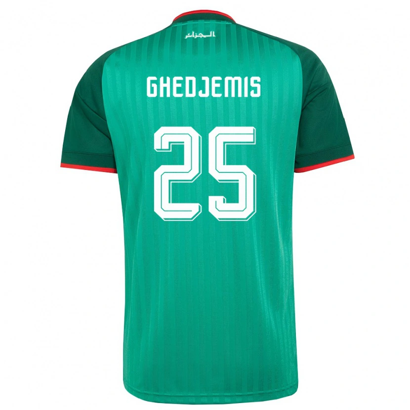 Danxen Kid Algeria Farès Ghedjemis #25 Green Red White Away Jersey 26-28 T-Shirt