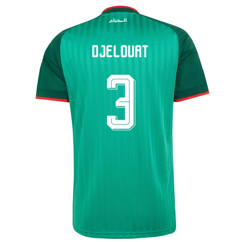 Danxen Kid Algeria Mohammed El Amine Djelouat #3 Green Red White Away Jersey 26-28 T-Shirt
