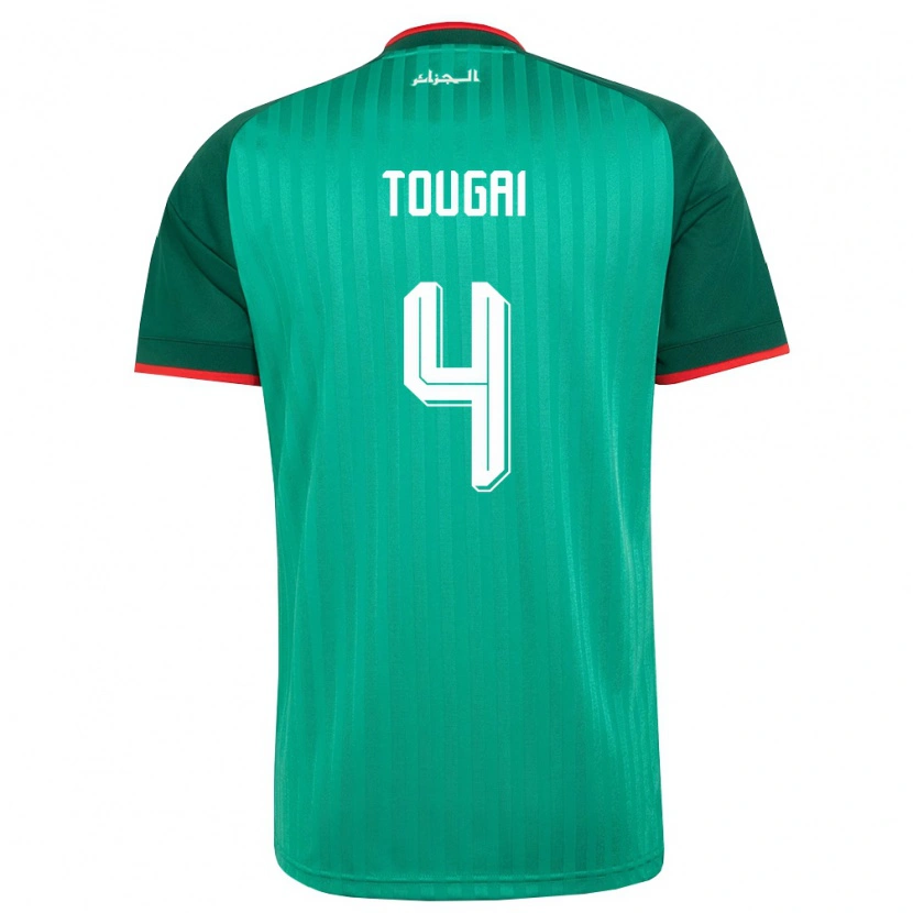 Danxen Kid Algeria Mohamed Amine Tougai #4 Green Red White Away Jersey 26-28 T-Shirt