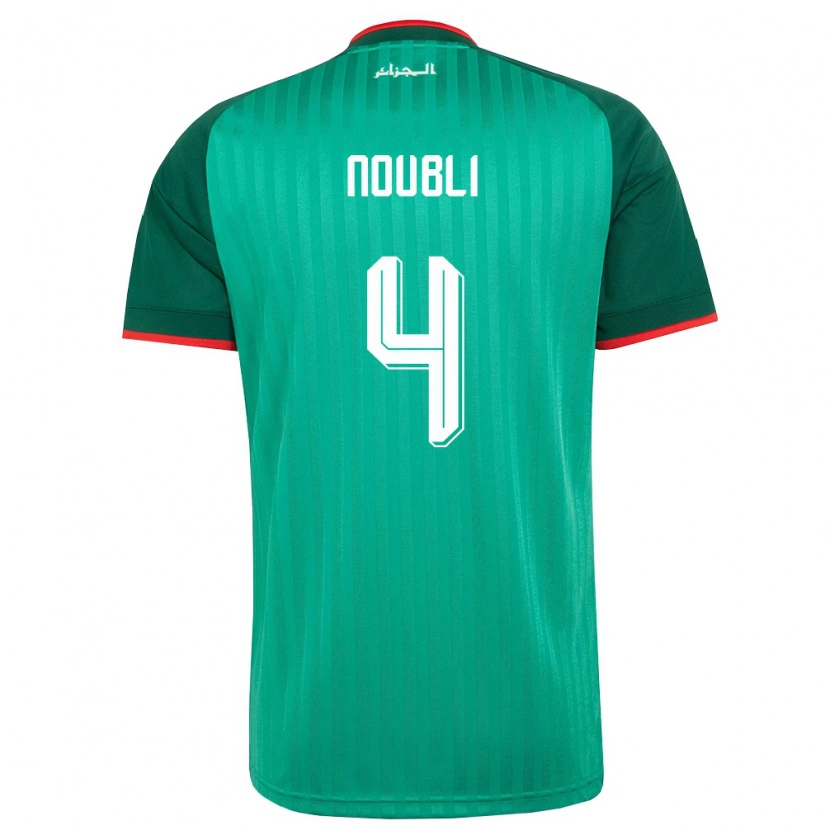 Danxen Kid Algeria Mahmoud Noubli #4 Green Red White Away Jersey 26-28 T-Shirt