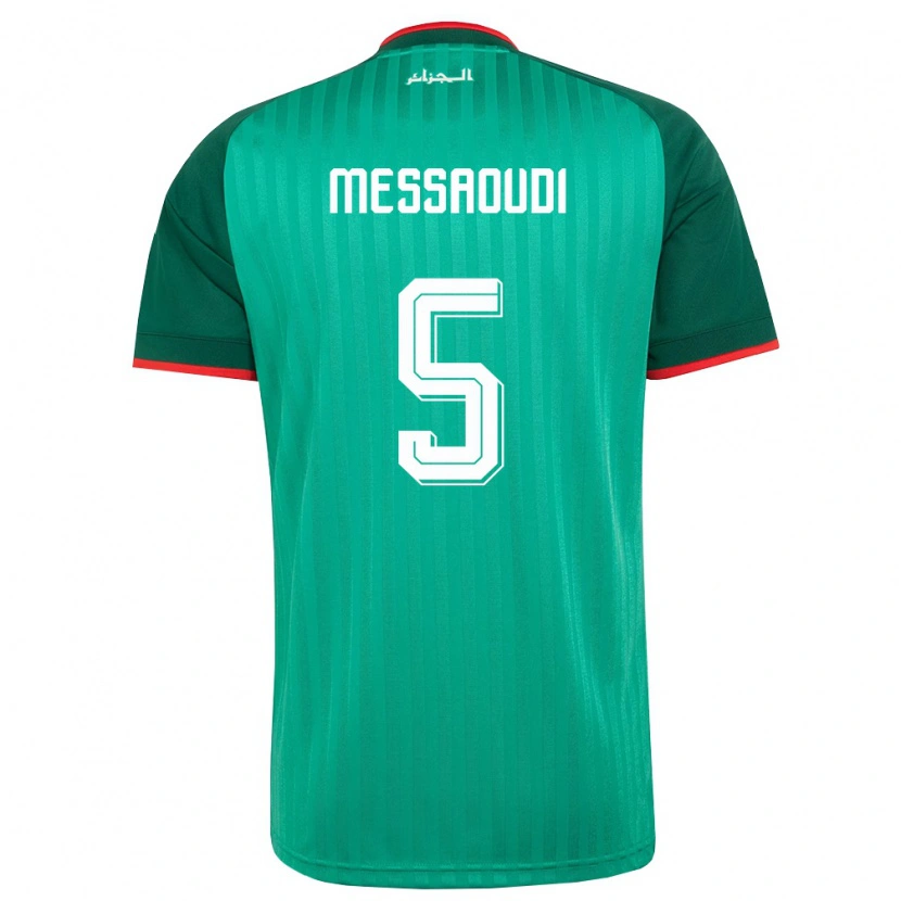 Danxen Kid Algeria Yanis Messaoudi #5 Green Red White Away Jersey 26-28 T-Shirt