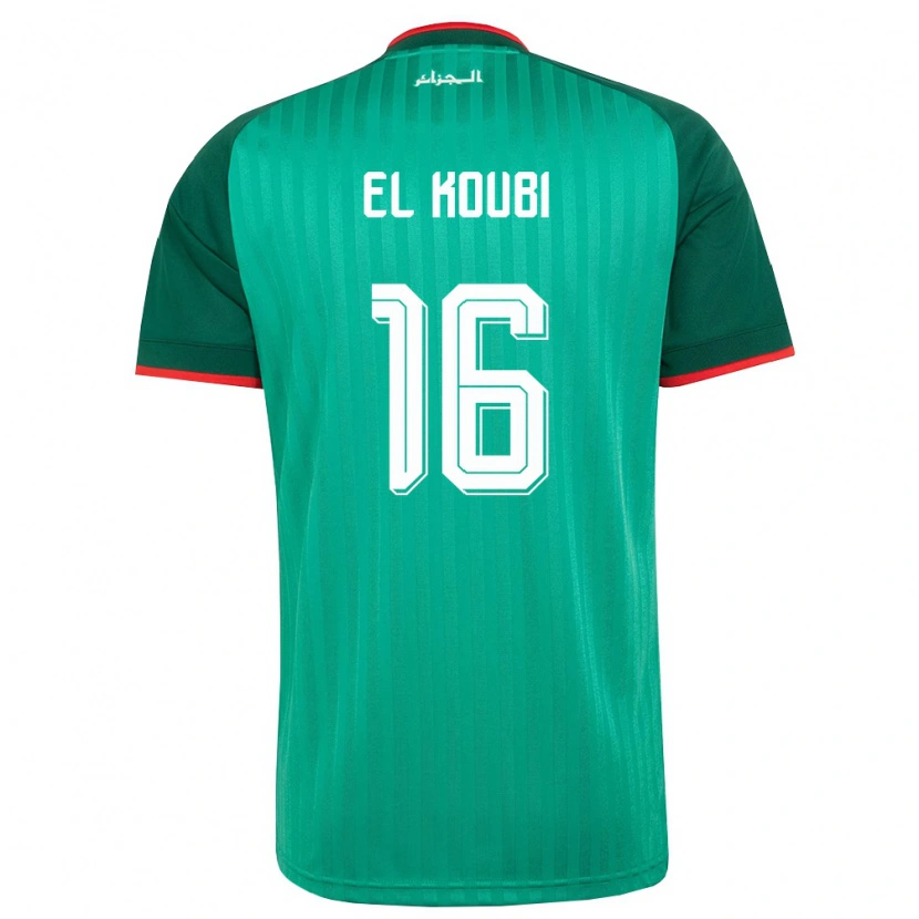 Danxen Kid Algeria Mohammed El Koubi #16 Green Red White Away Jersey 26-28 T-Shirt