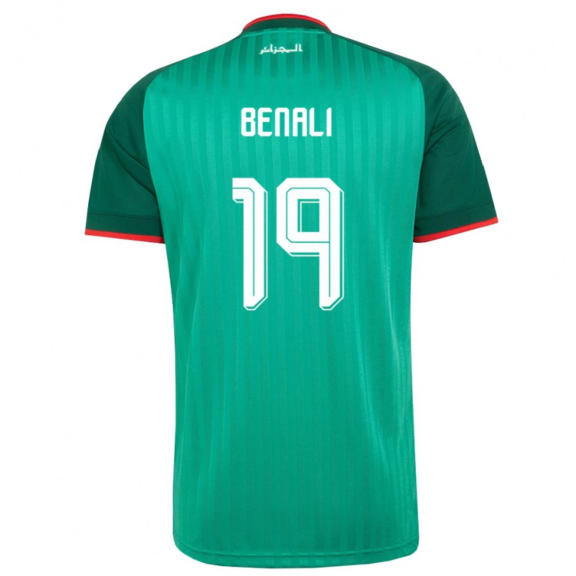 Danxen Kid Algeria Adam Benali #19 Green Red White Away Jersey 26-28 T-Shirt