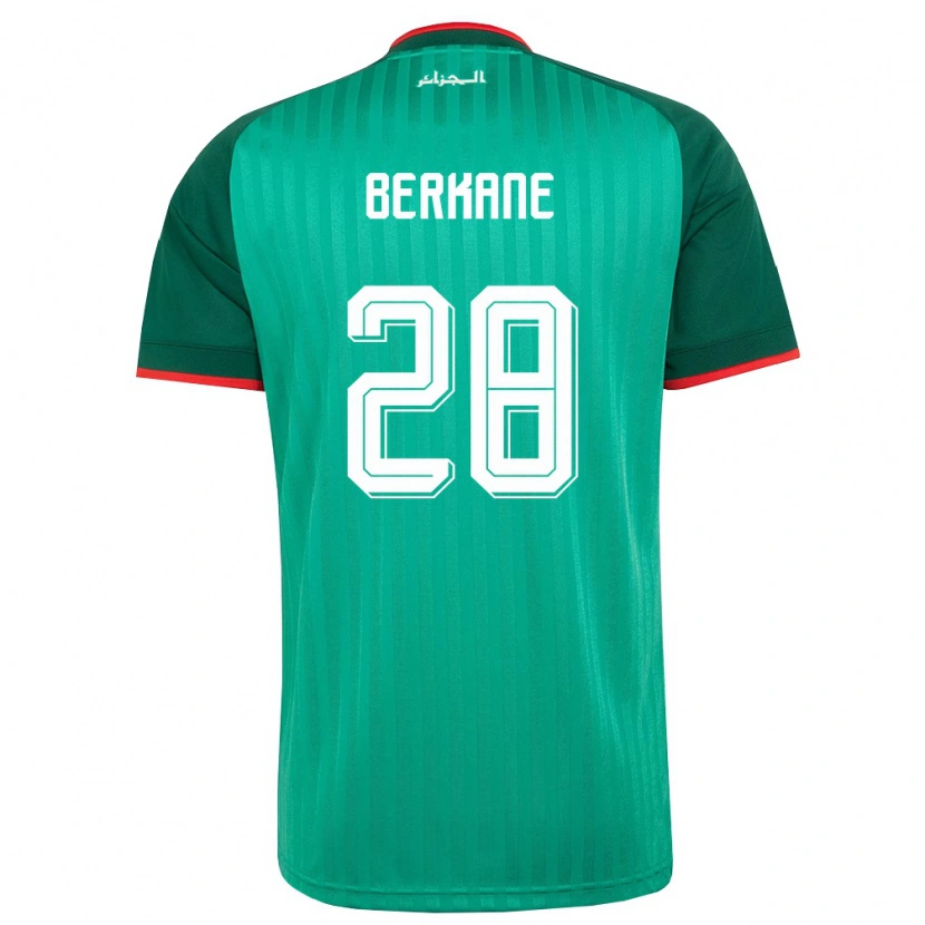 Danxen Kid Algeria Redouane Berkane #28 Green Red White Away Jersey 26-28 T-Shirt