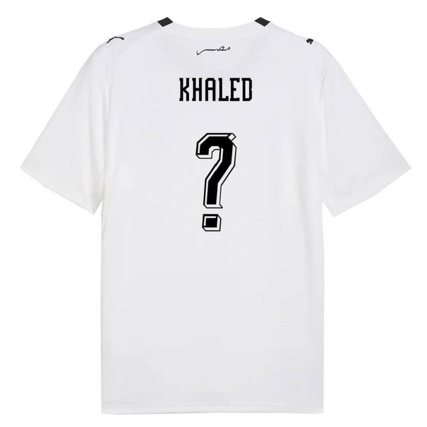 Danxen Kid Egypt Maher Khaled #0 White Gray Black Away Jersey 26-28 T-Shirt