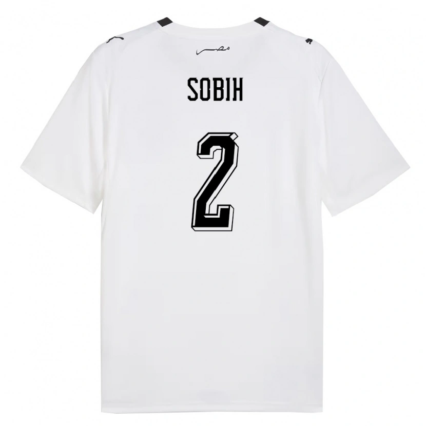 Danxen Kid Egypt Mohamed Sobih #2 White Gray Black Away Jersey 26-28 T-Shirt