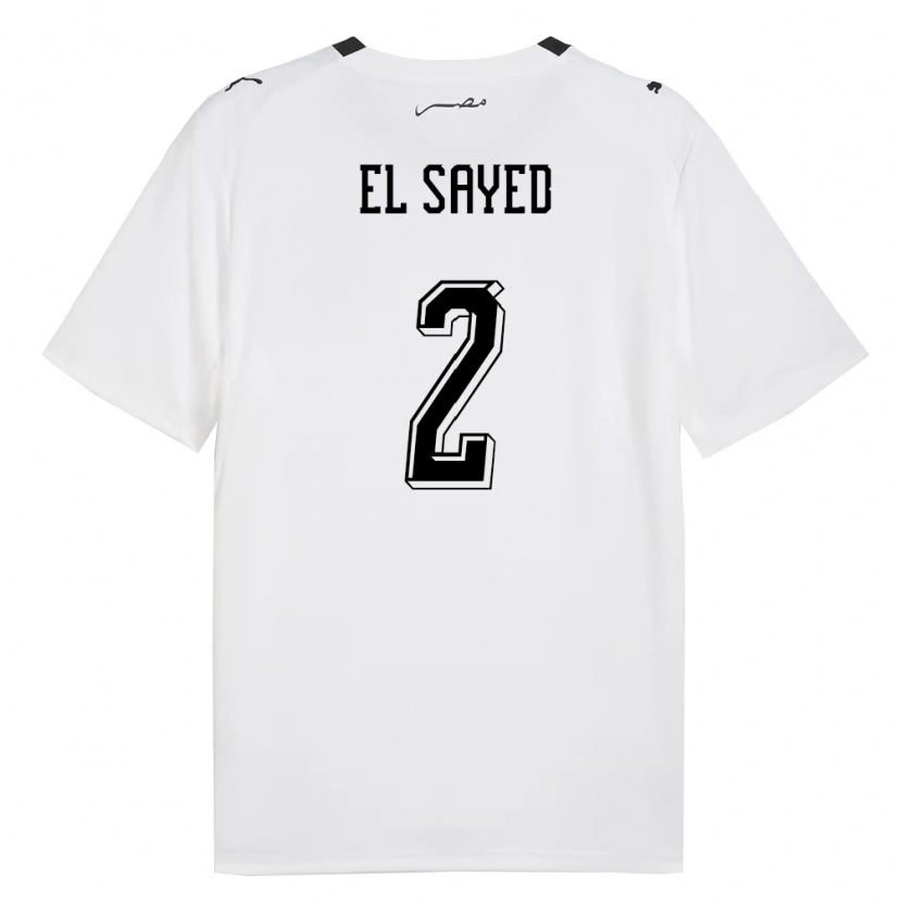 Danxen Kid Egypt Mohamed El Sayed #2 White Gray Black Away Jersey 26-28 T-Shirt