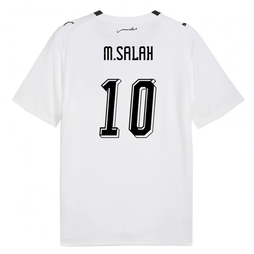 Danxen Kid Egypt Mohamed Salah #10 White Gray Black Away Jersey 26-28 T-Shirt