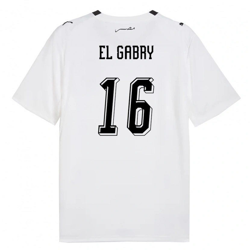 Danxen Kid Egypt Ali El Gabry #16 White Gray Black Away Jersey 26-28 T-Shirt