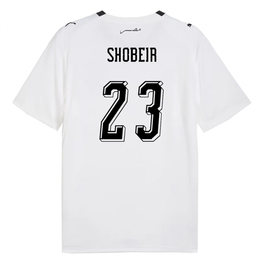 Danxen Kid Egypt Oufa Shobeir #23 White Gray Black Away Jersey 26-28 T-Shirt