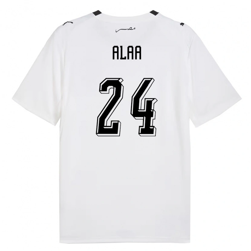 Danxen Kid Egypt Tarek Alaa #24 White Gray Black Away Jersey 26-28 T-Shirt