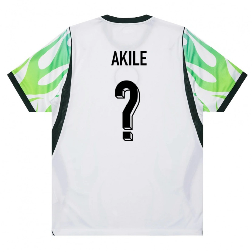 Danxen Kid Nigeria Monday Akile #0 White Green Away Jersey 26-28 T-Shirt
