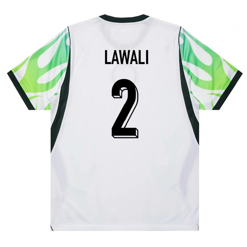 Danxen Kid Nigeria Yahaya Lawali #2 White Green Away Jersey 26-28 T-Shirt