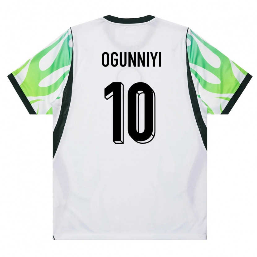 Danxen Kid Nigeria Abiodun Ogunniyi #10 White Green Away Jersey 26-28 T-Shirt