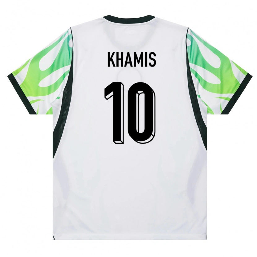 Danxen Kid Nigeria Idris Khamis #10 White Green Away Jersey 26-28 T-Shirt