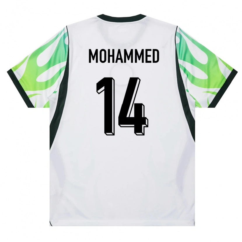 Danxen Kid Nigeria Usman Mohammed #14 White Green Away Jersey 26-28 T-Shirt