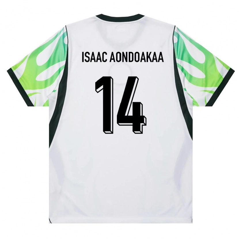 Danxen Kid Nigeria Anongu Isaac Aondoakaa #14 White Green Away Jersey 26-28 T-Shirt