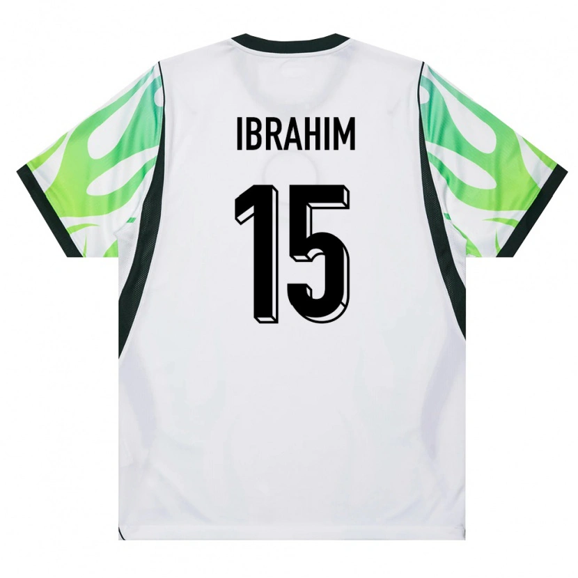 Danxen Kid Nigeria Auwal Ibrahim #15 White Green Away Jersey 26-28 T-Shirt