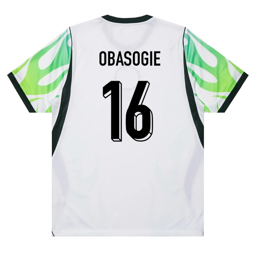 Danxen Kid Nigeria Amas Obasogie #16 White Green Away Jersey 26-28 T-Shirt