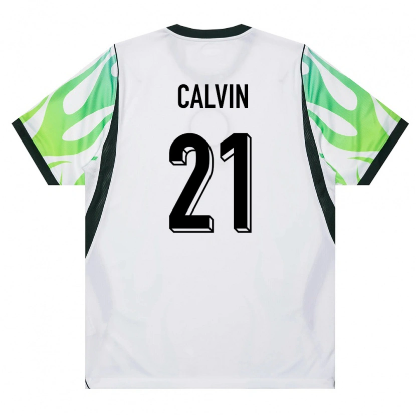 Danxen Kid Nigeria Calvin Bassey #21 White Green Away Jersey 26-28 T-Shirt