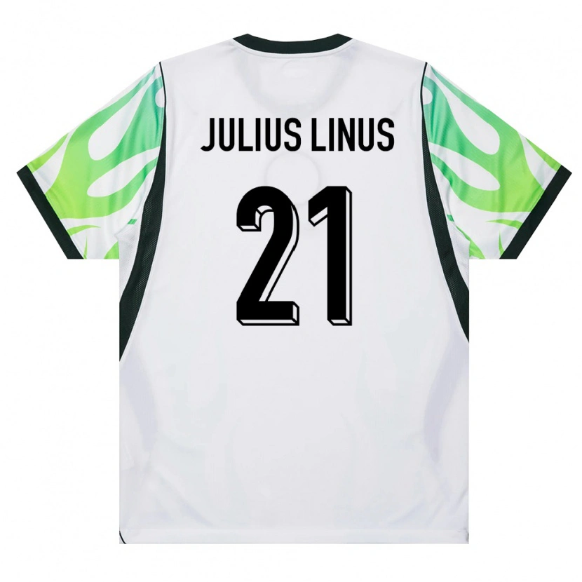 Danxen Kid Nigeria Chijoke Julius Linus #21 White Green Away Jersey 26-28 T-Shirt