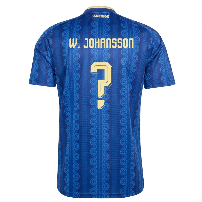 Danxen Kid Sweden William Johansson #0 Blue Navy Yellow Away Jersey 26-28 T-Shirt