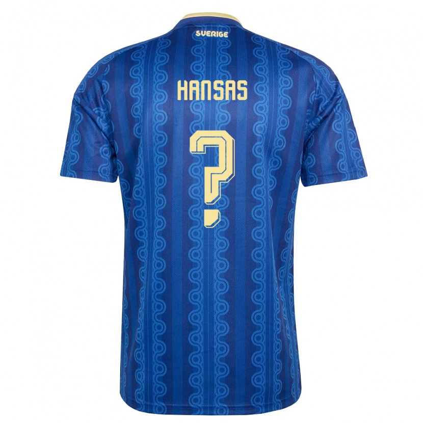 Danxen Kid Sweden Levi Hansas #0 Blue Navy Yellow Away Jersey 26-28 T-Shirt