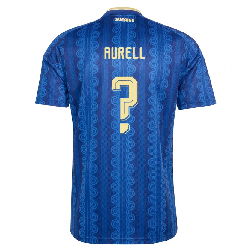 Danxen Kid Sweden Carl Aurell #0 Blue Navy Yellow Away Jersey 26-28 T-Shirt