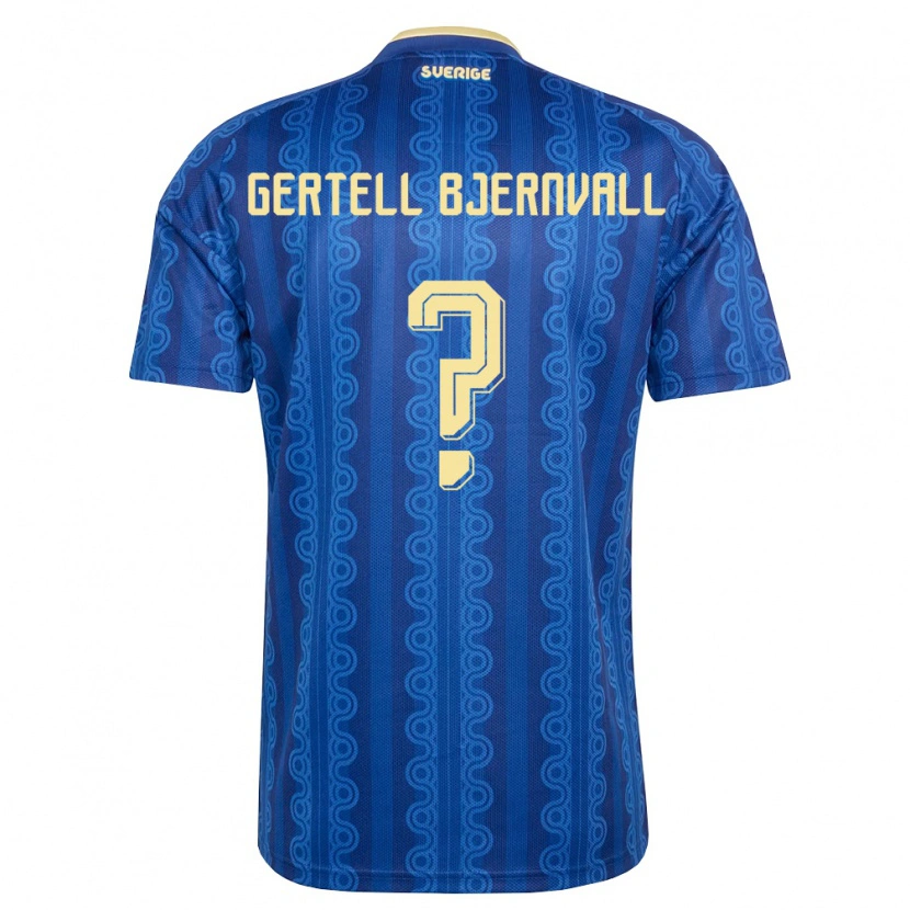 Danxen Kid Sweden Felix Gertell Bjernvall #0 Blue Navy Yellow Away Jersey 26-28 T-Shirt