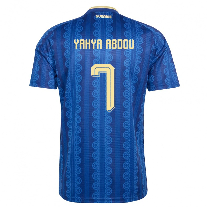 Danxen Kid Sweden Maarrouf Yahya Abdou #7 Blue Navy Yellow Away Jersey 26-28 T-Shirt