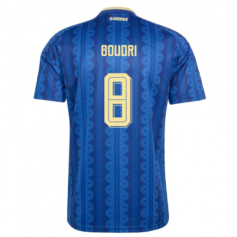 Danxen Kid Sweden Amin Boudri #8 Blue Navy Yellow Away Jersey 26-28 T-Shirt