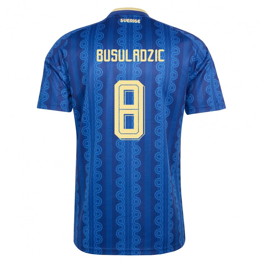 Danxen Kid Sweden Kenan Busuladzic #8 Blue Navy Yellow Away Jersey 26-28 T-Shirt