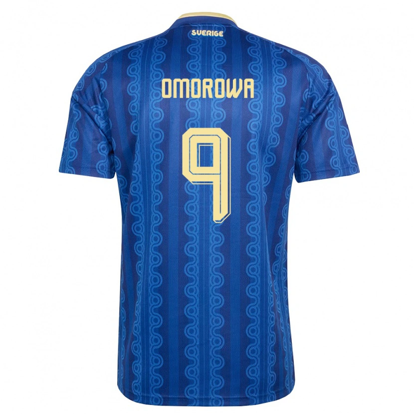 Danxen Kid Sweden Richie Omorowa #9 Blue Navy Yellow Away Jersey 26-28 T-Shirt