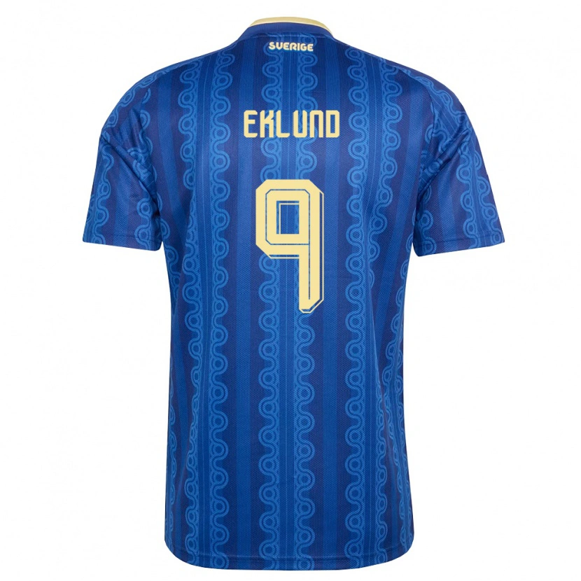 Danxen Kid Sweden Leonel Eklund #9 Blue Navy Yellow Away Jersey 26-28 T-Shirt