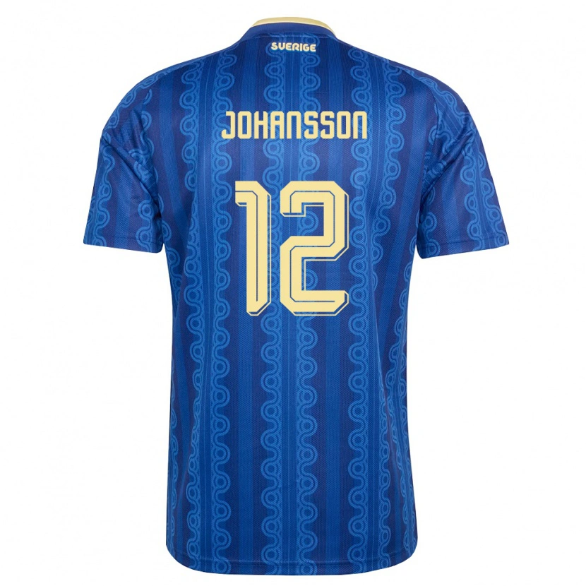 Danxen Kid Sweden Viktor Johansson #12 Blue Navy Yellow Away Jersey 26-28 T-Shirt