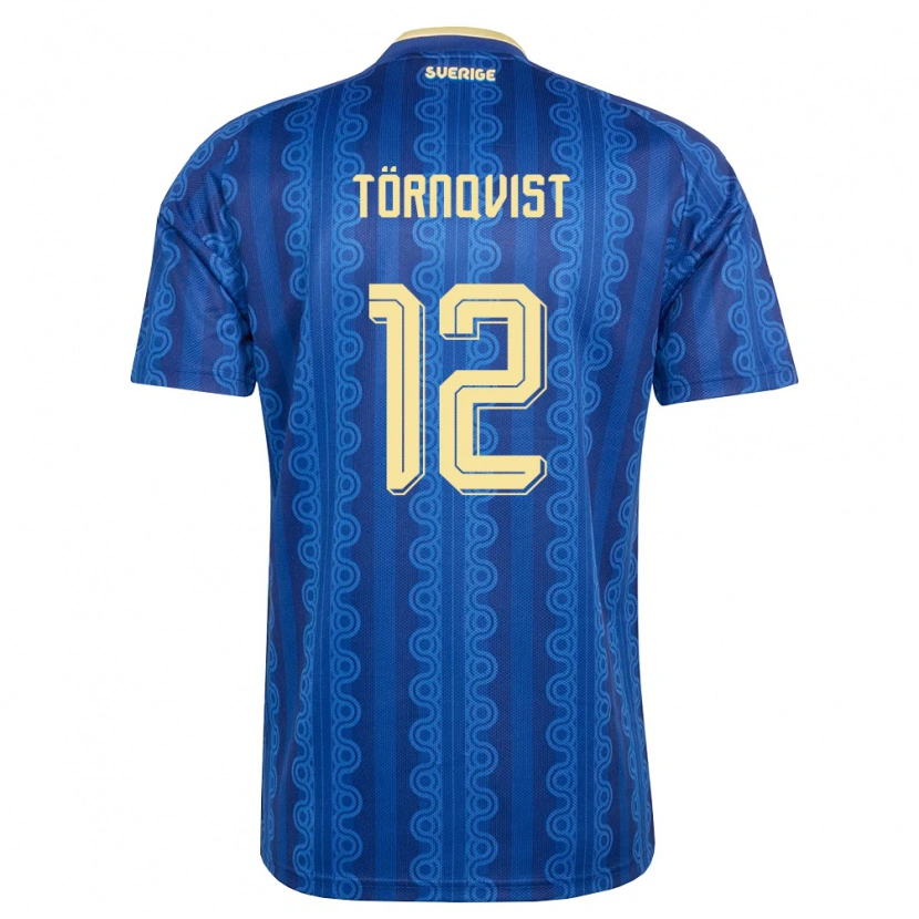 Danxen Kid Sweden Noel Törnqvist #12 Blue Navy Yellow Away Jersey 26-28 T-Shirt