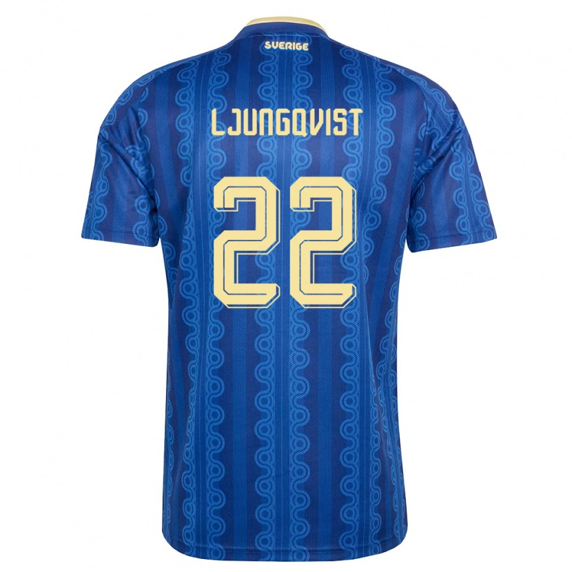 Danxen Kid Sweden Melvin Ljungqvist #22 Blue Navy Yellow Away Jersey 26-28 T-Shirt